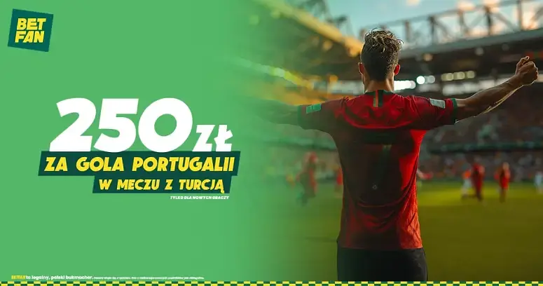 250 zł za gola Portugalii z Turcją