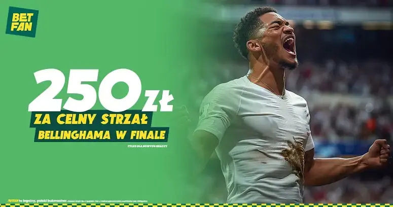 250 zł za celny strzał Bellinghama w finale