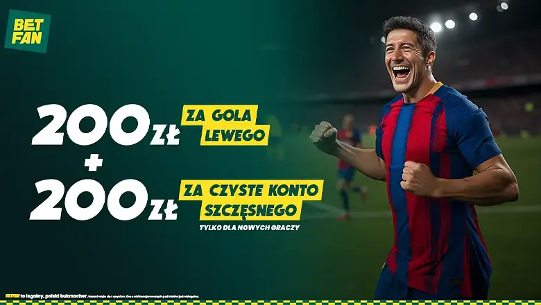 200 zł za gola Lewego + 200 zł za czyste konto Szczęsnego z Rayo